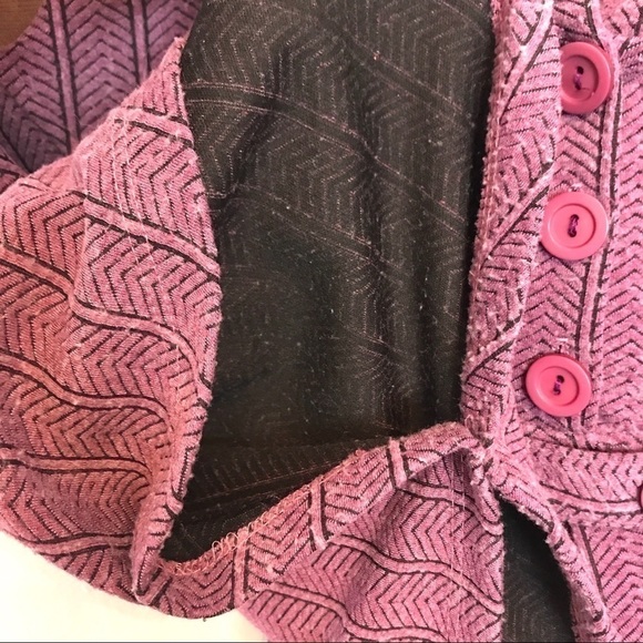 UO Silence + Noise Pink/Black Hooded Poncho Size M - Picture 5 of 8